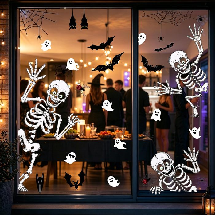 Halloween Window Clings Decor Halloween Decorations Skeleton Ghost Stickers