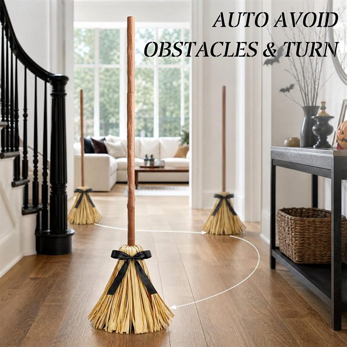 Halloween Decoration Indoor 49" Animated Floating Witch Broom