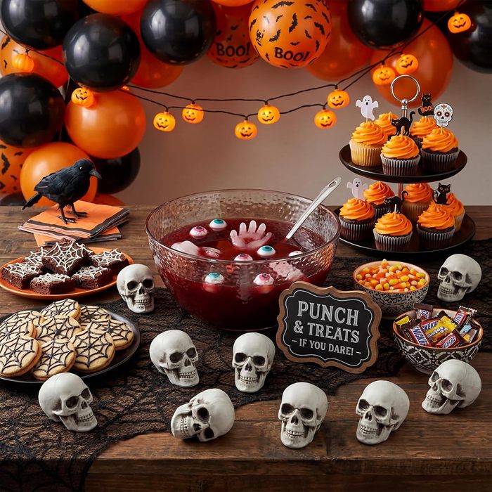 12 PCS Mini Skull Heads, 2 Inch Realistic Plastic Skeleton Skulls for Halloween Decor, Gothic Home Decor, Haunted House Props, DIY Crafts & Party Table Decor