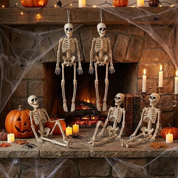 Hanging Small Skeletons for Halloween Decorations: 5PCS 16Inches